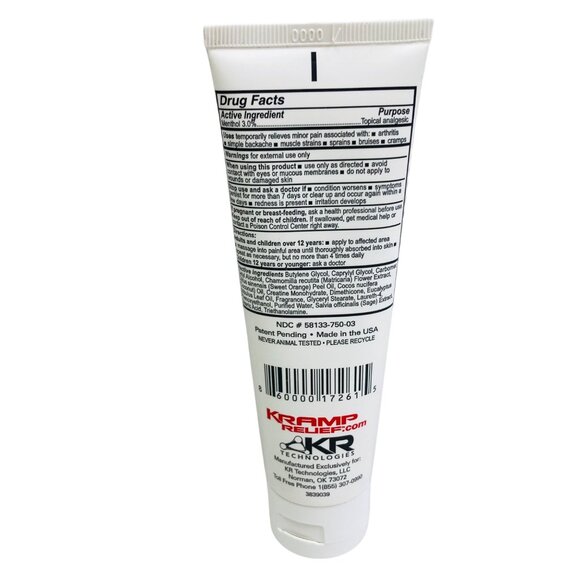 Krt Heat Muscle Endurance Cream Pain Relief For Cramps & Fatigue 3 Oz. - Picture 2 of 2